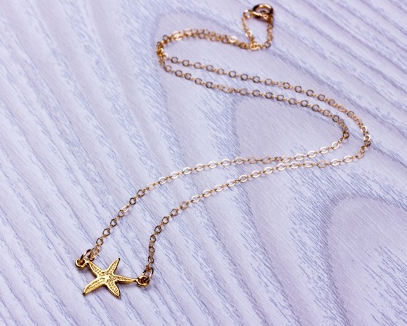 Gold Starfish Necklace • Gold Filled Necklace