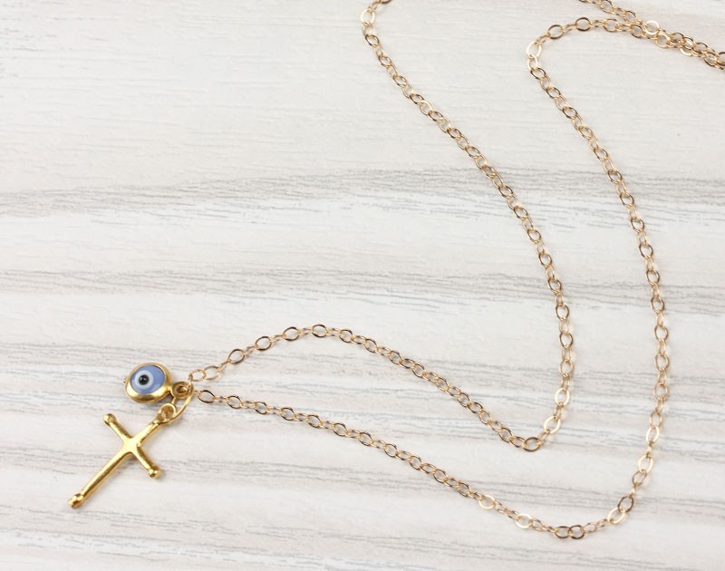 Evil Eye Necklace / Cross Necklace | Nemea