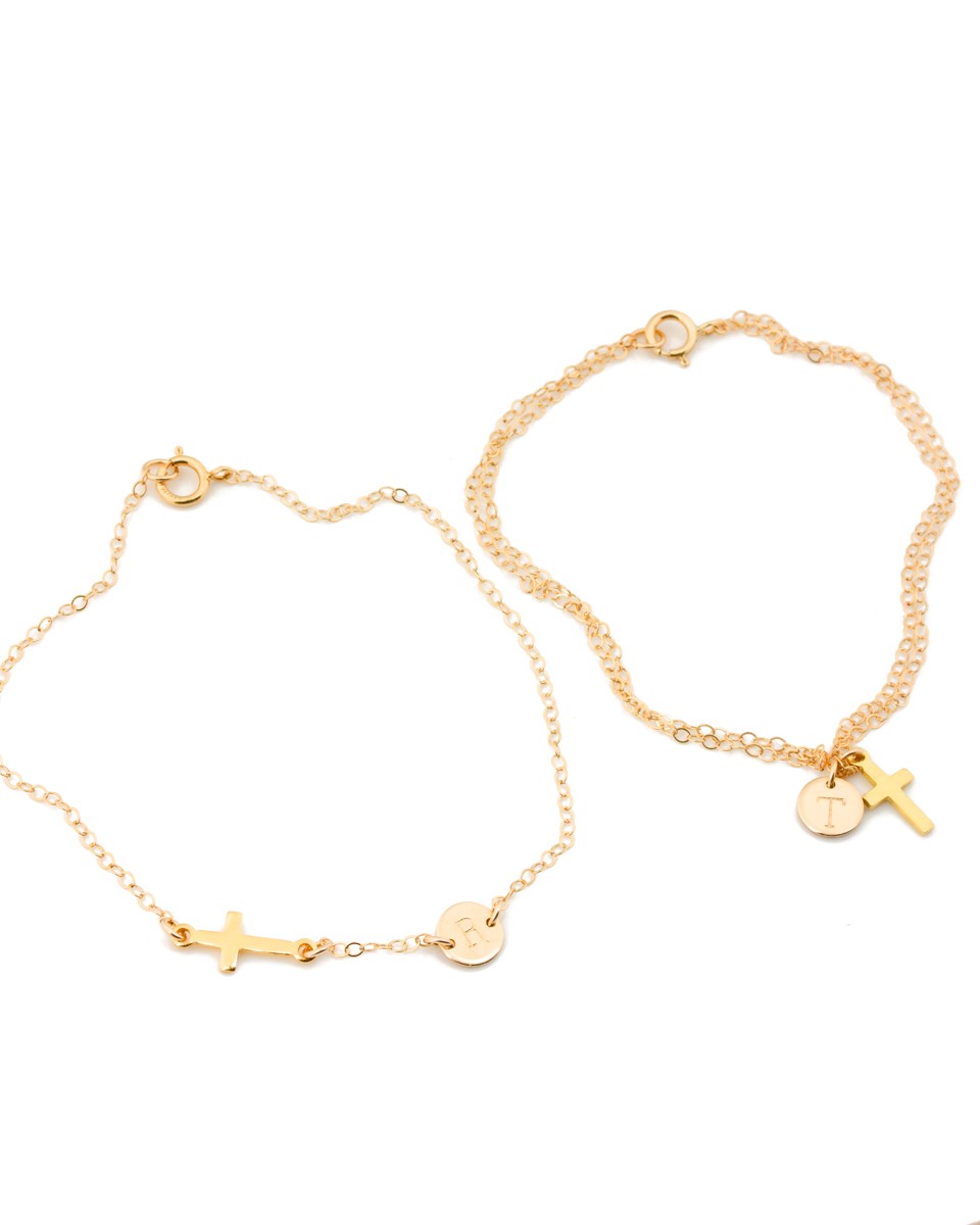 Personalize your necklace or bracelet by adding a cross