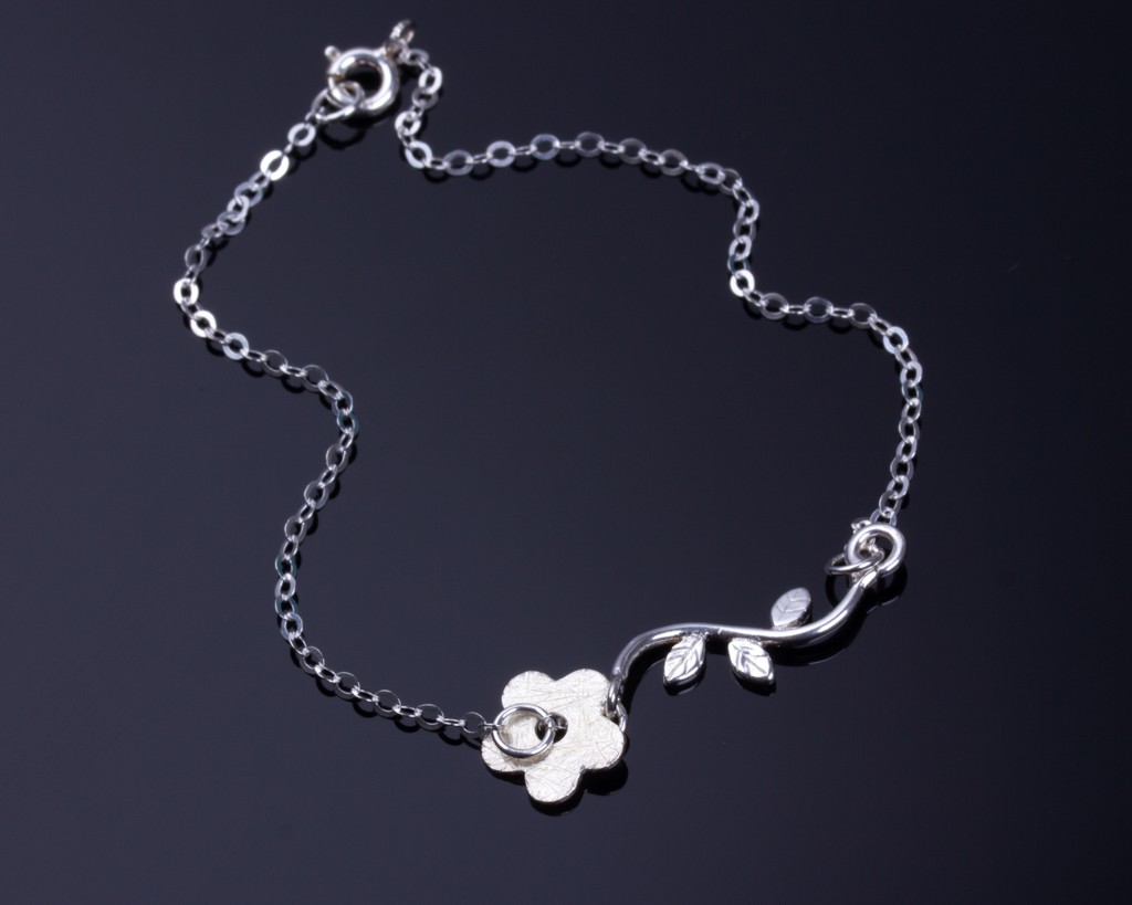 Silver Flower Bracelets for women, Flower Girl Proposal Bracelet