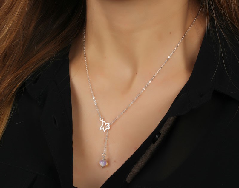 Moonstone Necklace / Lariat Necklace 
