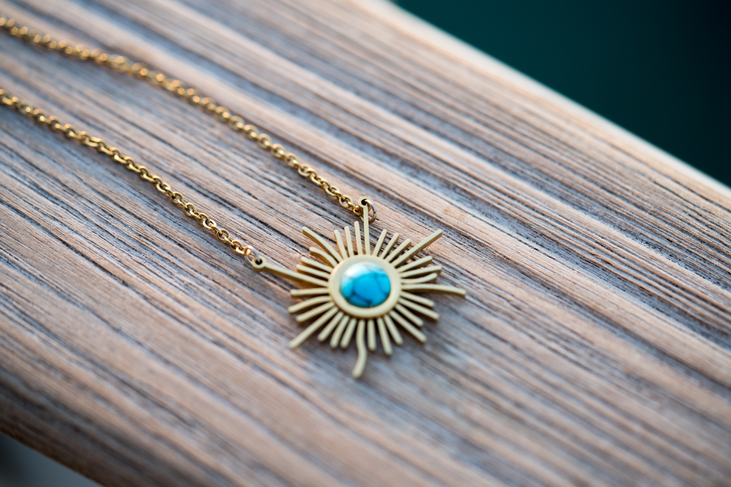 Turquoise best sale sun necklace