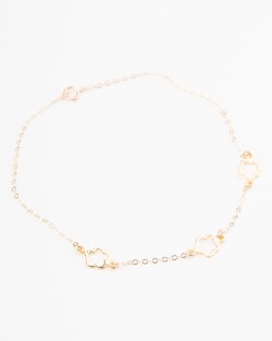 Flower Anklet in 14k gold filled and silver