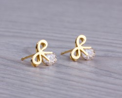 Tiny Post Earrings / Bow Studs | Python