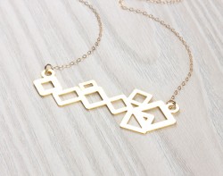 Square Statement Necklace • Gold Square Necklace