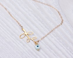 Evil Eye Necklace / Leaf Necklace | Leneus