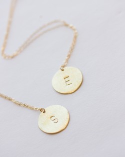 Long Initial Disc Pendant