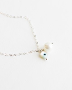 Pearl Evil Eye Anklet