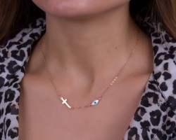 Evil Eye Necklace / Sideways Cross Necklace | Griffins