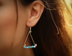 Triangle Earrings / Long Silver Earrings | Sirens