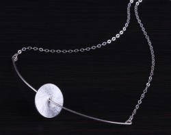 Silver Bar Necklace / Arc Necklace | Moon In Orbit