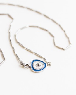 Silver Evil Eye Anklet