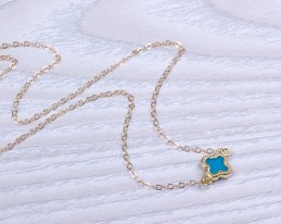 Lucky Ankle Bracelet / Gold Filled Anklet | Turquoise Clover