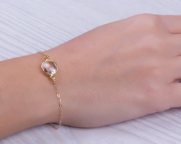Quartz bracelet, bridesmaid bracelet, clear quartz bracelet, gold filled bracelet, gemstone bracelet, quartz jewelry, wedding, "Asclepius"