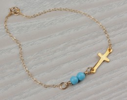 Cross Bracelet / Turquoise Bridesmaid Jewelry | Palisi