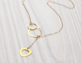 Gold Infinity Necklace • Gold Lariat Necklace