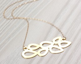 Gold Leaf Necklace • Statement Necklace