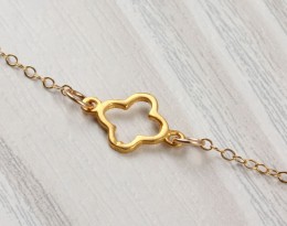 Gold Clover Necklace • Lucky Charm Necklace