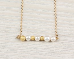 Pearl Necklace, Freshwater Pearl / Gold Necklace, 14k Gold Filled / Bridal Necklace, Bridesmaid Necklace | "Calliste"