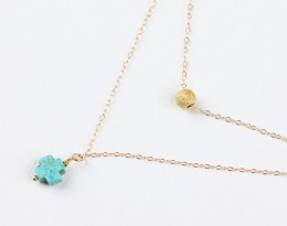 Turquoise Cross Necklace • Layered Necklace