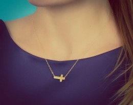 Faith Necklace / Sideways Cross Necklace | Sideways Cross