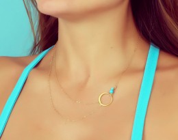 Asymmetrical Necklace / Turquoise Necklace | Sinope