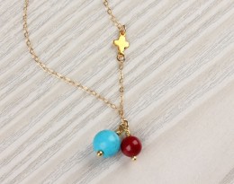 Coral Turquoise Necklace / Natural Turquoise Necklace | Teledike