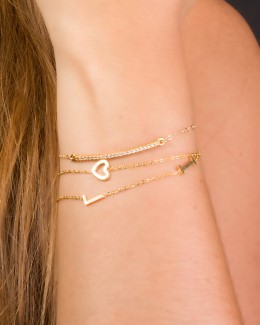 Gold Heart Bracelet • Love Bracelet