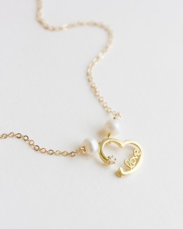 Freshwater Pearl anklet with a Heart