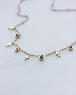 Crosses Stone Necklace