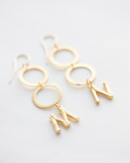 Long Initial Earrings