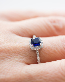 Sterling Silver Sapphire Ring