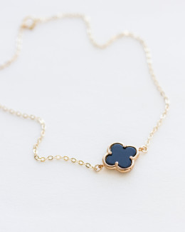 Clover Onyx Anklet
