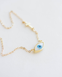 Cross Evil Eye Anklet