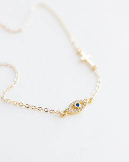 Gold Cross Eye Anklet