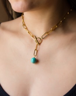 Turquoise Y Necklace