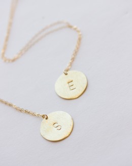 Long Initial Disc Pendant