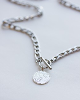 Silver Toggle Necklace with Phaistos Disc