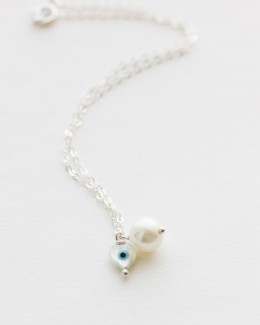 Pearl Evil Eye Anklet