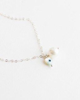 Pearl Evil Eye Anklet