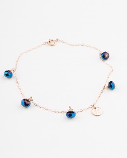 Personalized Blue Ankle Bracelet