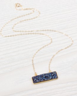 Layered Bar Necklace • Druzy Bar Necklace