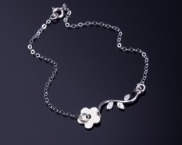 Flower bracelet, sterling silver bracelet, flower girl bracelet, bridesmaid bracelet, best friend gift, branch bracelet, Christmas, "Akaste"