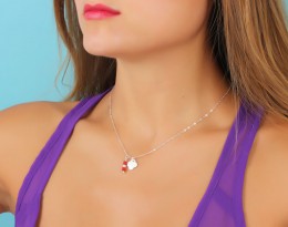Coral Necklace / Tiny Clover Necklace | Euadne