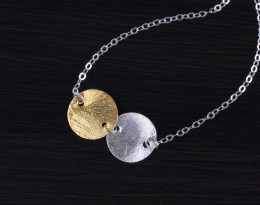 Modern Contemporary Necklace / Double Disc Necklace | Maera