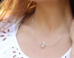 Silver Bar Necklace / Arc Necklace | Moon In Orbit