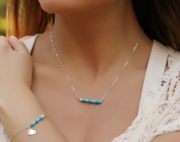Bridal Necklace / Turquoise Stone Necklace | Sirens