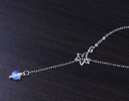 Moonstone Necklace / Lariat Necklace | Tithorea