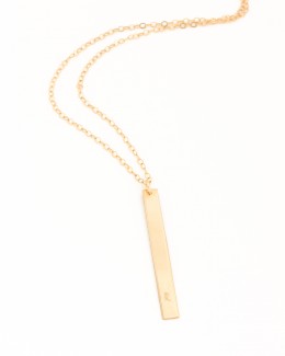 Personalized Bar Necklace •  Vertical Bar Pendant