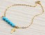 Turquoise beaded bracelet, Cross bracelet, 14k gold filled, bridesmaid jewelry, delicate gold bracelet, gemstone bracelet, "Galene" Bracelet